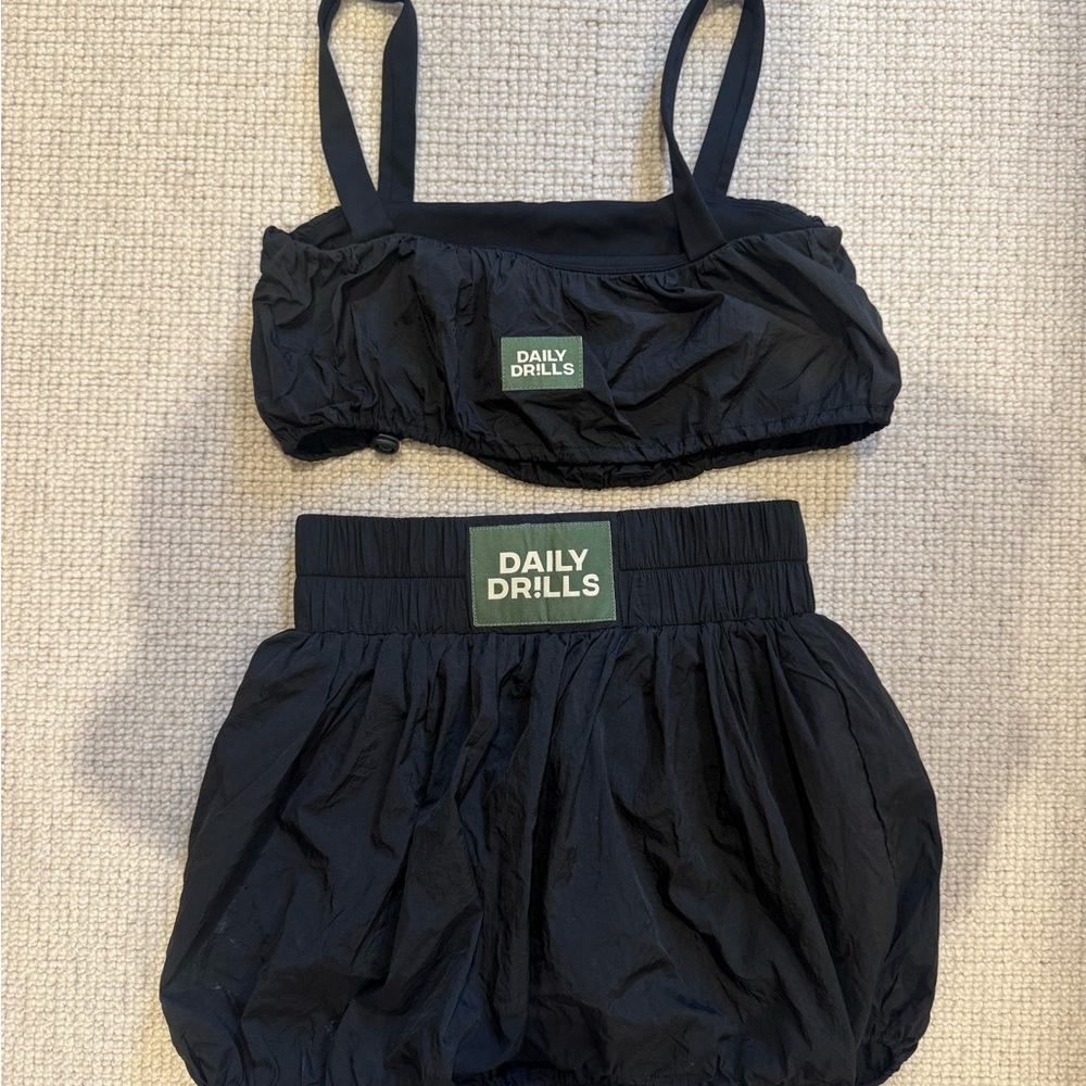 Daily Drills Black Bubble Skirt and Bubble Top